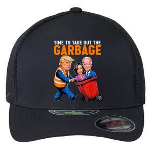 Garbage For Trump 2024 Funny Time To Take Out Garbage Biden Flexfit Unipanel Trucker Cap