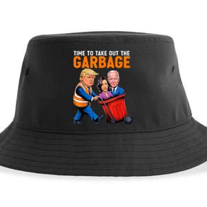 Garbage For Trump 2024 Funny Time To Take Out Garbage Biden Sustainable Bucket Hat