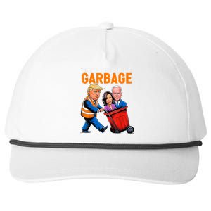 Garbage For Trump 2024 Funny Time To Take Out Garbage Biden Snapback Five-Panel Rope Hat