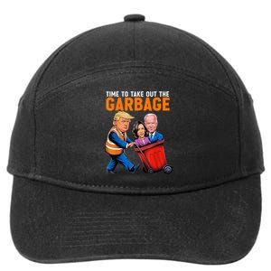 Garbage For Trump 2024 Funny Time To Take Out Garbage Biden 7-Panel Snapback Hat