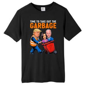 Garbage For Trump 2024 Funny Time To Take Out Garbage Biden Tall Fusion ChromaSoft Performance T-Shirt