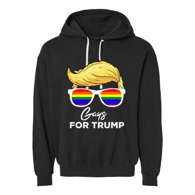 Gays For Trump 2024 Election Donald Trump President Garment-Dyed Fleece Hoodie