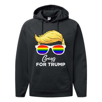 Gays For Trump 2024 Election Donald Trump President Performance Fleece Hoodie