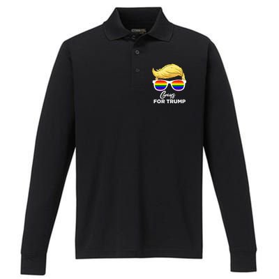 Gays For Trump 2024 Election Donald Trump President Performance Long Sleeve Polo