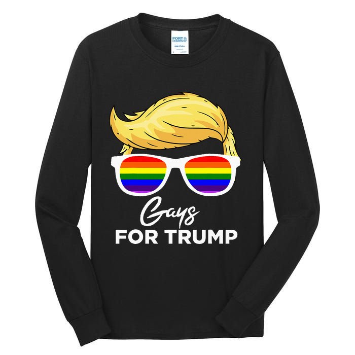 Gays For Trump 2024 Election Donald Trump President Tall Long Sleeve T-Shirt