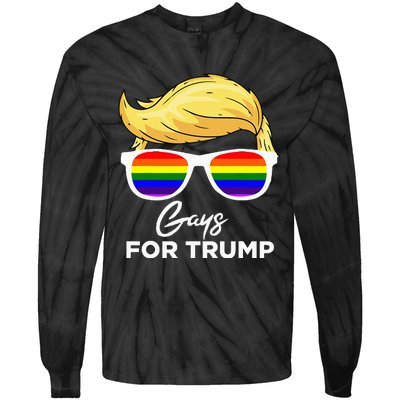 Gays For Trump 2024 Election Donald Trump President Tie-Dye Long Sleeve Shirt