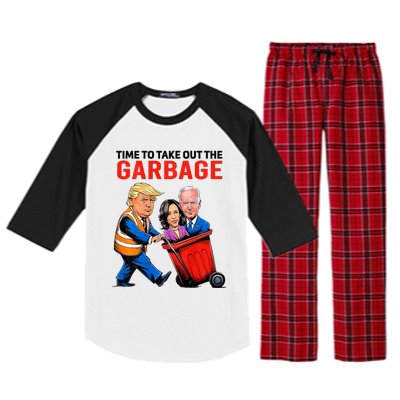 Garbage For Trump 2024 Time To Take Out Garbage Raglan Sleeve Pajama Set