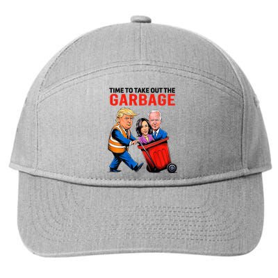 Garbage For Trump 2024 Time To Take Out Garbage 7-Panel Snapback Hat