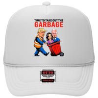 Garbage For Trump 2024 Time To Take Out Garbage High Crown Mesh Back Trucker Hat