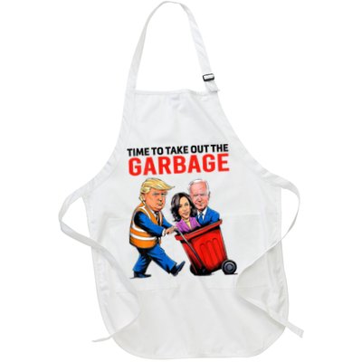 Garbage For Trump 2024 Time To Take Out Garbage Full-Length Apron With Pockets