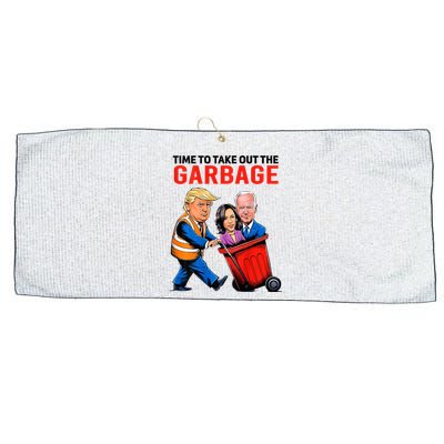 Garbage For Trump 2024 Time To Take Out Garbage Large Microfiber Waffle Golf Towel