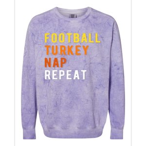 Gaming Football Turkey Nap Repeat Pumpkin  Thanksgiving Colorblast Crewneck Sweatshirt