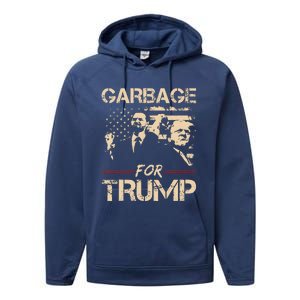 Garbage For Trump Make American Garbage Performance Fleece Hoodie