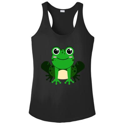 Green Frog True Toad Amphibian Froggy Lover Tadpole Gift Ladies PosiCharge Competitor Racerback Tank