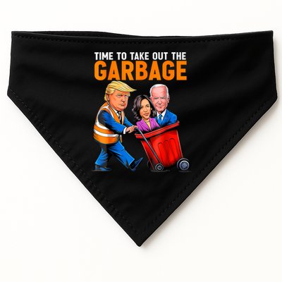 Garbage For Trump 2024 Funny Time To Take Out Garbage Biden USA-Made Doggie Bandana