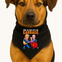 Garbage For Trump 2024 Funny Time To Take Out Garbage Biden USA-Made Doggie Bandana