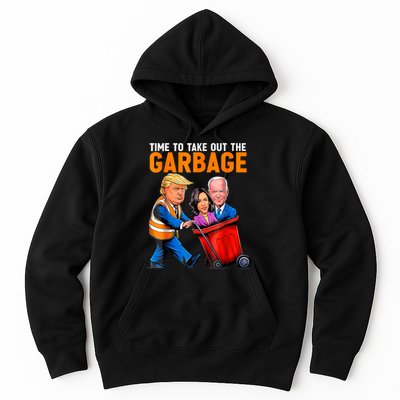 Garbage For Trump 2024 Funny Time To Take Out Garbage Biden Hoodie
