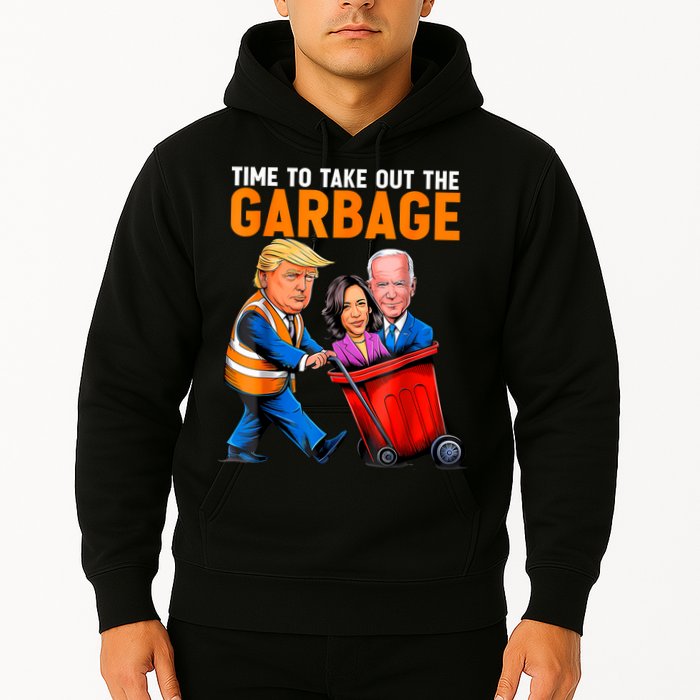 Garbage For Trump 2024 Funny Time To Take Out Garbage Biden Hoodie