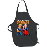 Garbage For Trump 2024 Funny Time To Take Out Garbage Biden Full-Length Apron With Pockets