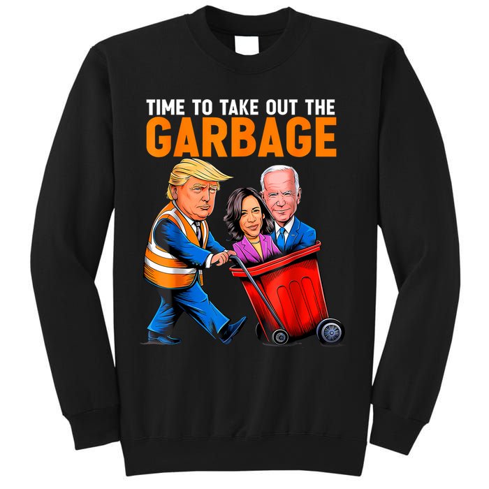 Garbage For Trump 2024 Funny Time To Take Out Garbage Biden Sweatshirt