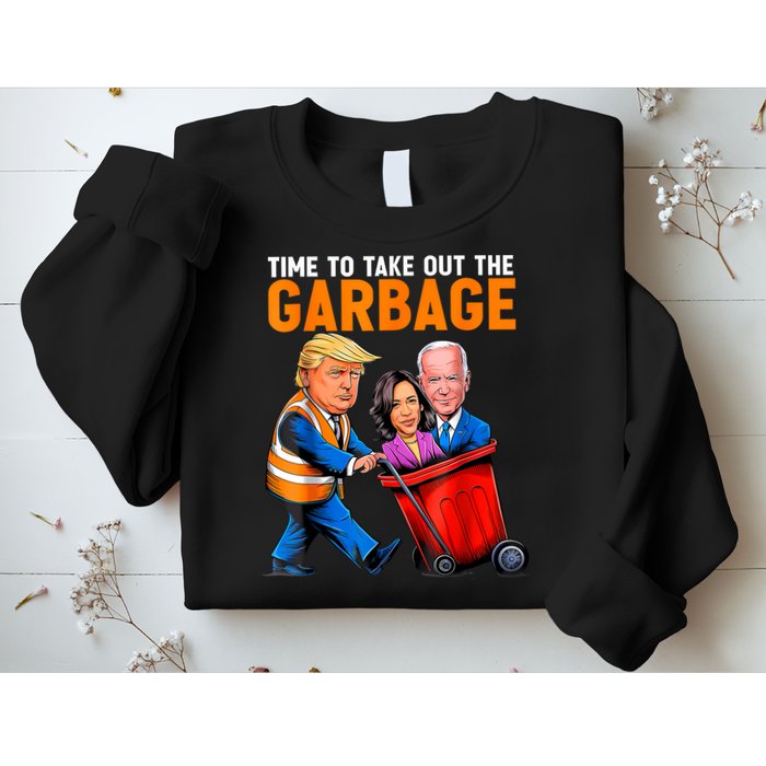 Garbage For Trump 2024 Funny Time To Take Out Garbage Biden Sweatshirt