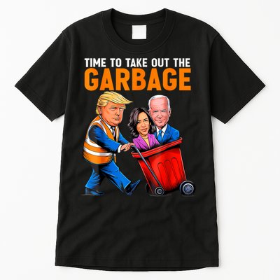 Garbage For Trump 2024 Funny Time To Take Out Garbage Biden Tall T-Shirt