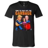 Garbage For Trump 2024 Funny Time To Take Out Garbage Biden V-Neck T-Shirt