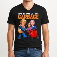 Garbage For Trump 2024 Funny Time To Take Out Garbage Biden V-Neck T-Shirt