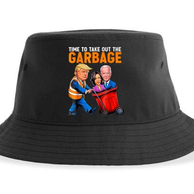 Garbage For Trump 2024 Funny Time To Take Out Garbage Biden Sustainable Bucket Hat