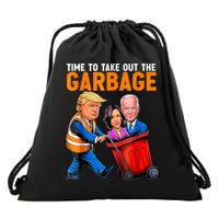 Garbage For Trump 2024 Funny Time To Take Out Garbage Biden Drawstring Bag