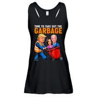 Garbage For Trump 2024 Funny Time To Take Out Garbage Biden Ladies Essential Flowy Tank