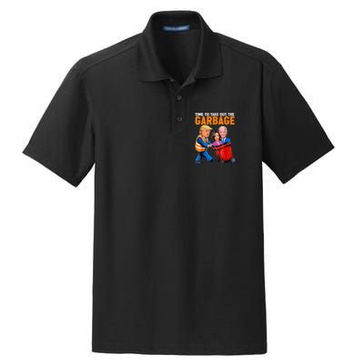 Garbage For Trump 2024 Funny Time To Take Out Garbage Biden Dry Zone Grid Polo