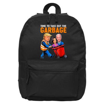 Garbage For Trump 2024 Funny Time To Take Out Garbage Biden 16 in Basic Backpack