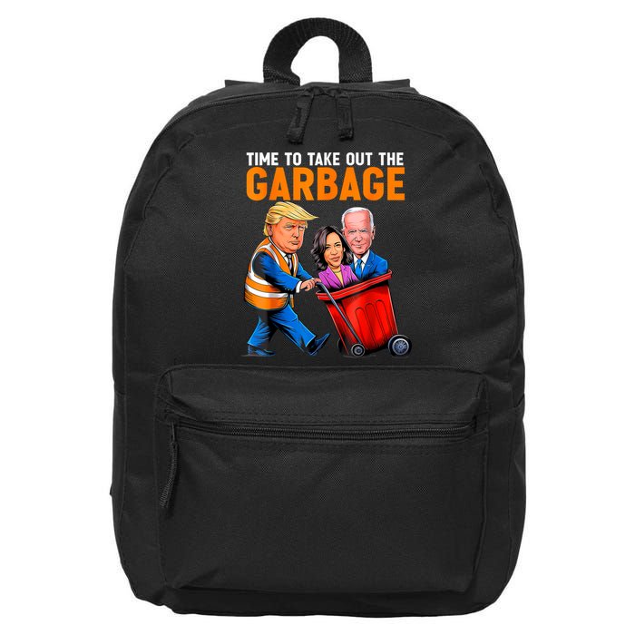 Garbage For Trump 2024 Funny Time To Take Out Garbage Biden 16 in Basic Backpack