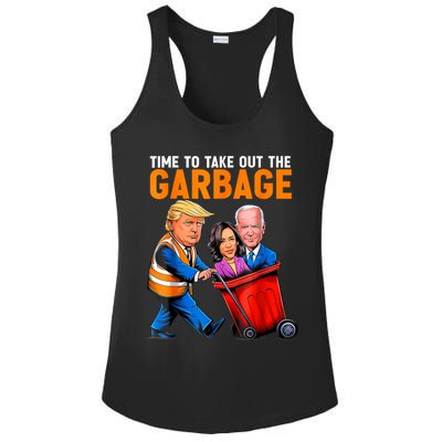 Garbage For Trump 2024 Funny Time To Take Out Garbage Biden Ladies PosiCharge Competitor Racerback Tank