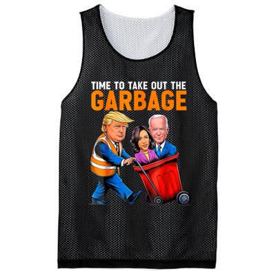 Garbage For Trump 2024 Funny Time To Take Out Garbage Biden Mesh Reversible Basketball Jersey Tank