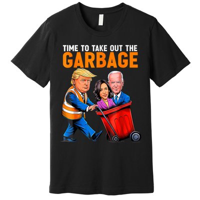 Garbage For Trump 2024 Funny Time To Take Out Garbage Biden Premium T-Shirt