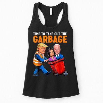 Garbage For Trump 2024 Funny Time To Take Out Garbage Biden Womens Tank Top