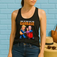 Garbage For Trump 2024 Funny Time To Take Out Garbage Biden Womens Tank Top