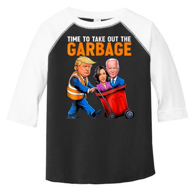 Garbage For Trump 2024 Funny Time To Take Out Garbage Biden Toddler Fine Jersey T-Shirt