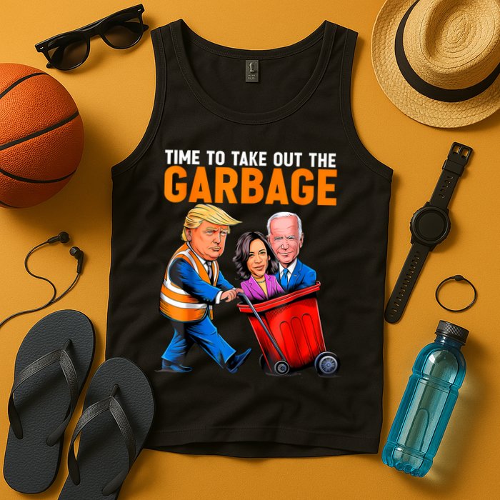 Garbage For Trump 2024 Funny Time To Take Out Garbage Biden Tank Top