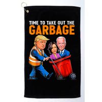 Garbage For Trump 2024 Funny Time To Take Out Garbage Biden Golf Towel
