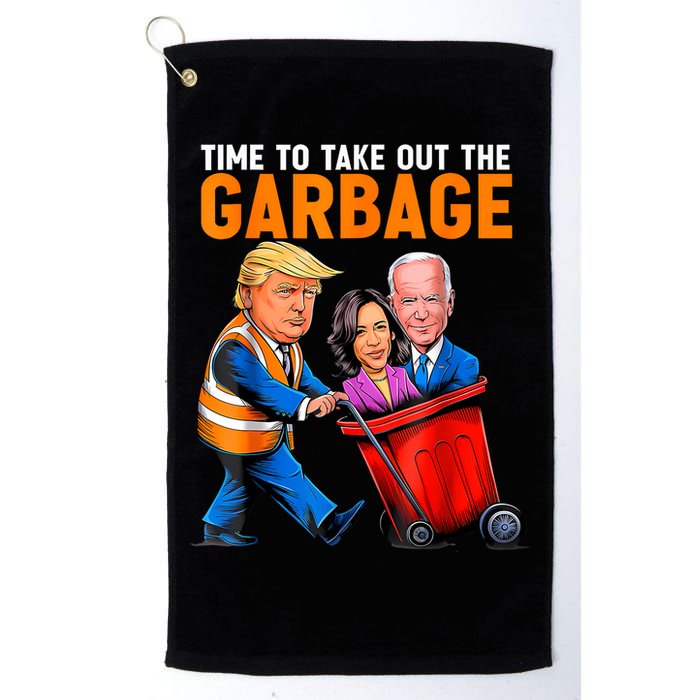 Garbage For Trump 2024 Funny Time To Take Out Garbage Biden Golf Towel