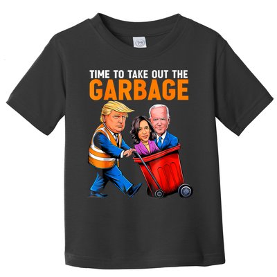 Garbage For Trump 2024 Funny Time To Take Out Garbage Biden Toddler T-Shirt