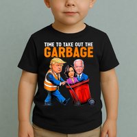 Garbage For Trump 2024 Funny Time To Take Out Garbage Biden Toddler T-Shirt