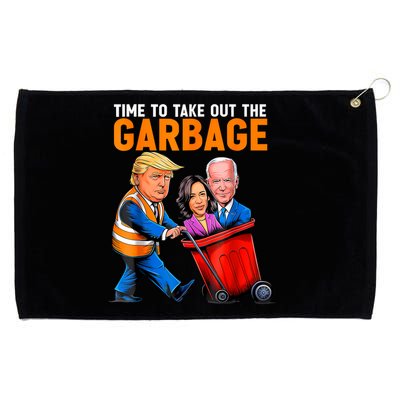 Garbage For Trump 2024 Funny Time To Take Out Garbage Biden Grommeted Golf Towel
