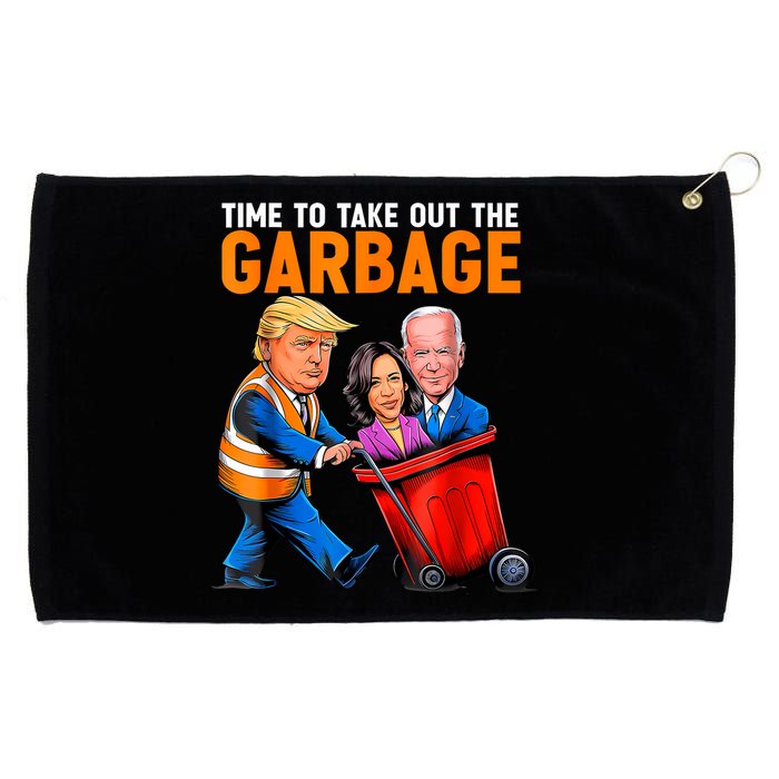 Garbage For Trump 2024 Funny Time To Take Out Garbage Biden Grommeted Golf Towel