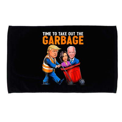 Garbage For Trump 2024 Funny Time To Take Out Garbage Biden Microfiber Hand Towel