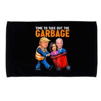 Garbage For Trump 2024 Funny Time To Take Out Garbage Biden Microfiber Hand Towel