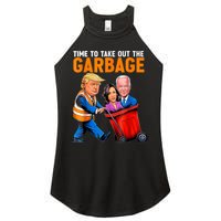 Garbage For Trump 2024 Funny Time To Take Out Garbage Biden Women's Perfect Tri Rocker Tank